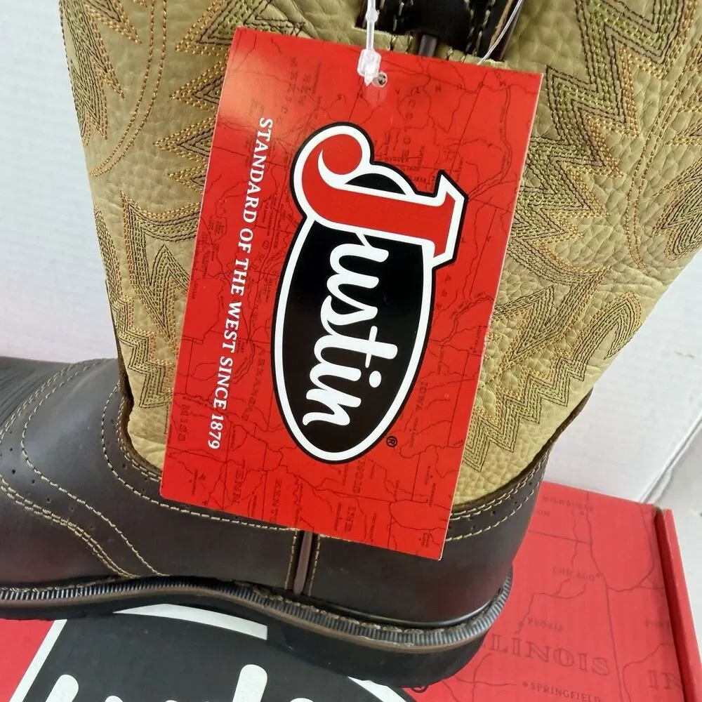 NEW Justin Work-boots Superintendent Electrical Hazard Round Toe 9D NIB
